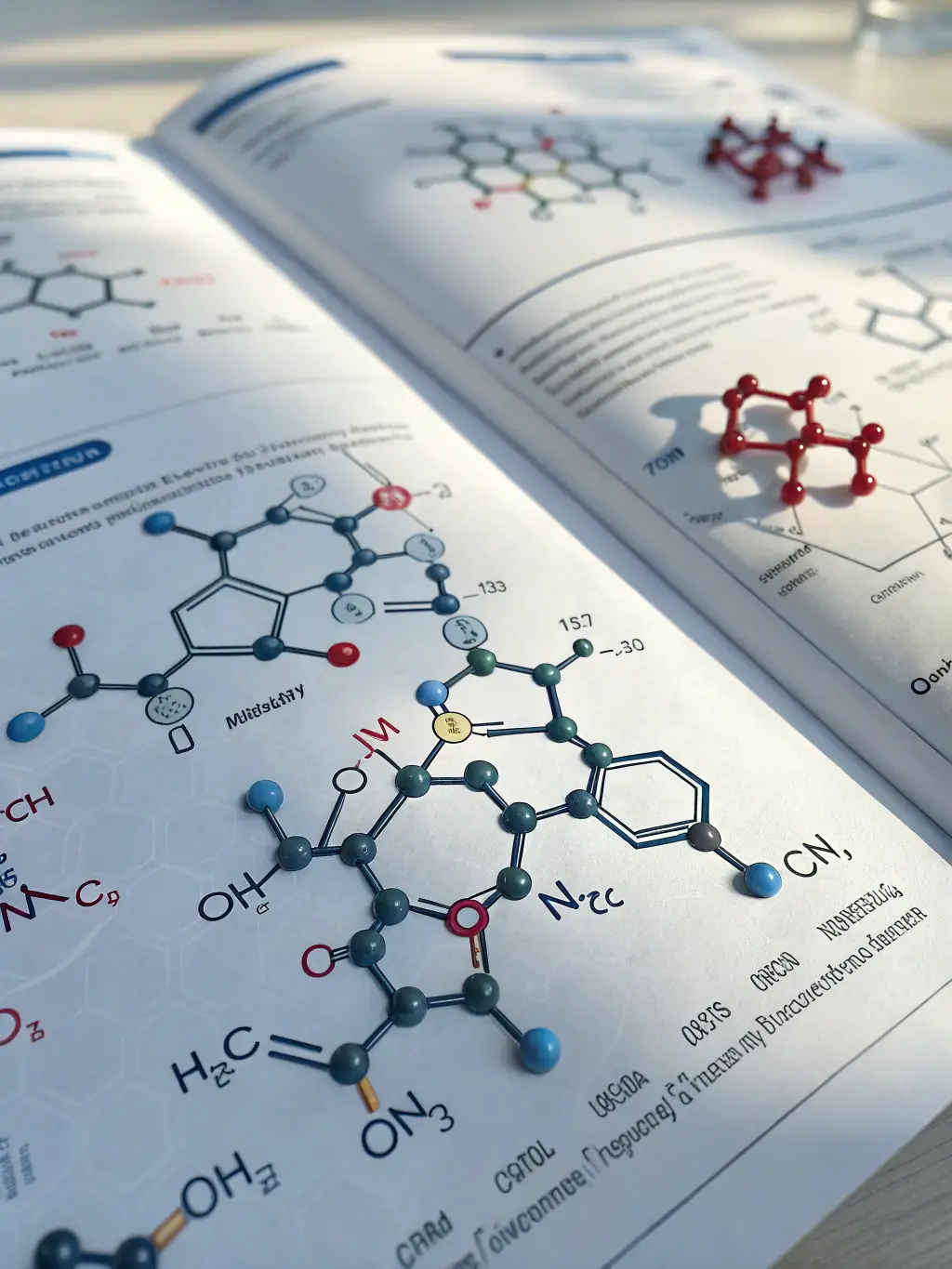 A detailed educational infographic about peptide synthesis displayed on a computer screen, with a researcher taking notes, emphasizing educational value.